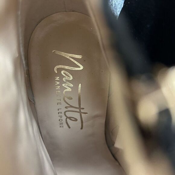 Nanette Lepore Black Ankle Boot 7.5 Belize Floral Embroidered Whimsigoth‎ - Picture 9 of 10